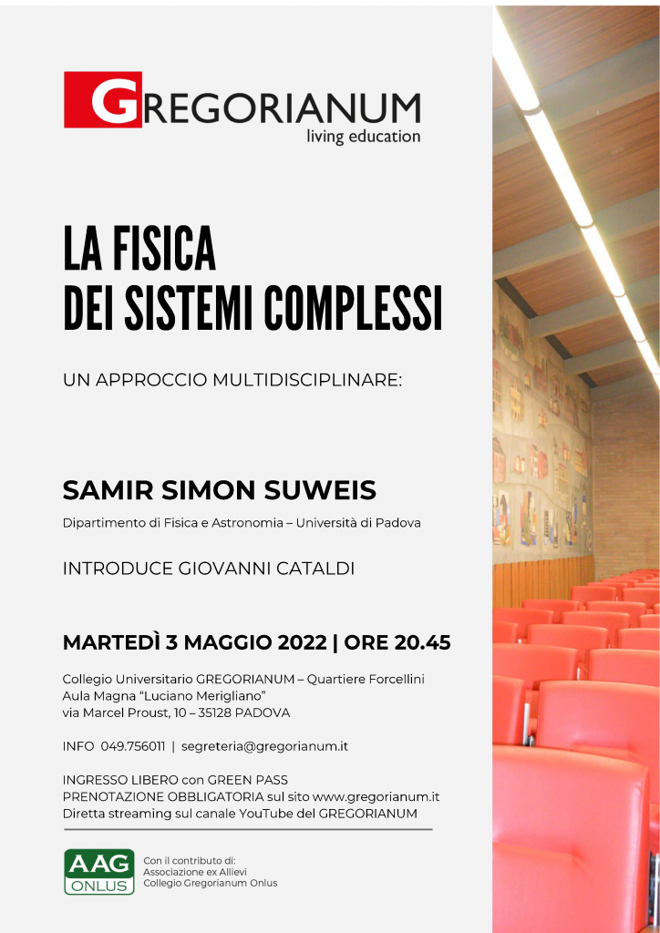 Conferenza sulla Fisica dei Sistemi Complessi con Samir Suweis